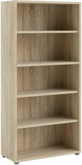 Dmora - Bücherregal Stephane, Büroregal, Mobiler Buchhalter, Bücherbrett, 89x40 h186 cm, Eiche
