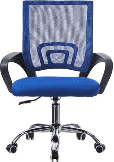 CLIPOP Bürostuhl Modern Computer Drehstuhl ergonomisch mit Lendenwirbelstütze, höhenverstellbar, Computerstuhl Chefsessel für Zuhause, Büro, blau