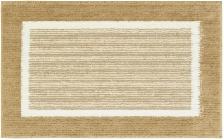 andiamo Badematte rutschfest Maui - Badezimmerteppich weich und flauschig - Duschvorleger für Badezimmer Badteppich rutschfest waschbar 40x60 cm Taupe