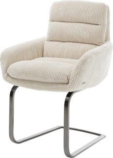 Freischwinger Abelia-Flex mit Armlehnen Cord Beige Freischwinger flach Graphit