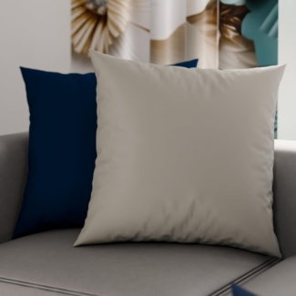 PETTI Artigiani Italiani - Paar Kissenbezüge 65x65 cm aus Mikrofaser, Dekokissen für Schlafzimmer, Sofa, Set mit 2 Kissenbezügen, doppelseitiger Kissenbezug grau und blau