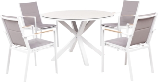 Gartentisch Set MALETTO BUSSETO Metall 120x120x75 cm Grau