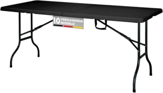 Floordirekt- Gartentisch Klappbar Kunststoff 180x73 cm - Buffettisch mit Tragegriff - Klapptisch für Garten Terrasse und Balkon - Campingtisch 6 Personen (Kyoto)