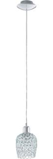 Eglo 94896 Hängeleuchte Bonares 1 in chrom Stahl Glaskristall klar 1X40W H:110cm Ø 13cm