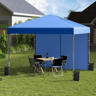 YITAHOME Pavillon 3x3M + 4er Set Sandsäcke, Pop Up Faltpavillon stabil & höhenverstellbar UV Schutz 50+,Gartenzelt Partyzelt für Terrasse Strand Camping Markt Festival Hellblau