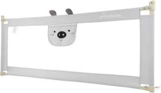 Primabobo® Bettschutzgitter für Kleinkinder und Babys, geeignet für Reisen und zu Hause, höhenverstellbar, robuster Metallrahmen mit weichem Schutzschaum, Rausfallschutz, Grey, 140 cm (140x68 cm)