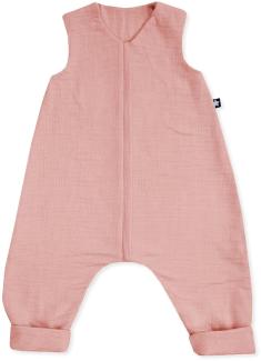 Julius Zöllner Schlafoverall Jumper Musselin, 0,5 TOG, waschbar bei 40°C, Made in Germany, OEKO TEX Standard 100, dusty rose, Gr. 80