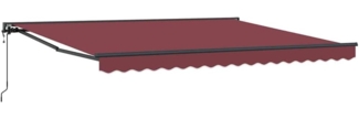 vidaXL Einziehbare Markise Bordeauxrot 400 x 300 cm 3330522