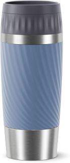 EMSA 'Travel Mug Easy Twist' Isolierbecher, Edelstahl/Silikon, blau, 360 ml