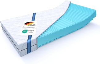 MSS e. K. 2 Liegehärten in Einer Matratze H2/H3 weich/mittelfest | Wendematratze Aqua Deluxe | Höhe ca. 21 cm (Kernhöhe 19 cm) | 100x220 cm | 7 Zonen | Komfortschaum | hochwertiger Microfaserbezug
