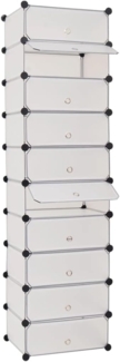 vidaXL Schuh-Organizer Zusammenklappbar mit 10 Fächern Weiß 244919