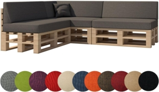 chilly pilley Palettenkissen Gartenkissen Palettenauflage Palettenpolster Indoor Outdoor Waschbar Abnehmbar Sitzkissen Rückenkissen (8er Set, Grau)