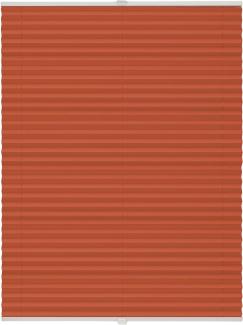 ondeco Plissee Klemmfix auf Maß für alle Fenster innen, ohne Bohren, Montage Klemmträger Sonnenschutz Sichtschutz Rollo Blickdicht - Orange - B): 51-60 cm, H): 101-150 cm