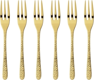 Sambonet Venezia Edelstahl/PVD Gold Kuchengabeln Set 6