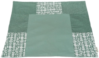 ULLENBOOM ® Wickelauflagenbezug 75x85 cm, Grün (Made in EU) - abnehmbarer Bezug für Wickelauflage 85x75, Baby Überzug für Wickelunterlage aus Baumwolle, Wickelbezug für Wickeltisch