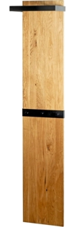 HAKU Möbel Wandgarderobe, Eiche, schwarz, Massivholz, Metall - Maße: B 35 x H 175 x T 25 cm, Style: Modern
