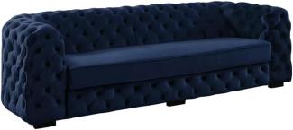 3-Sitzer-Sofa Chesterfield Samt STANLEY - Dunkelblau