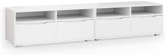 Vicco Lowboard Ruben weiß 200cm TV-Board Fernsehschrank TV-Schrank Regal Tisch