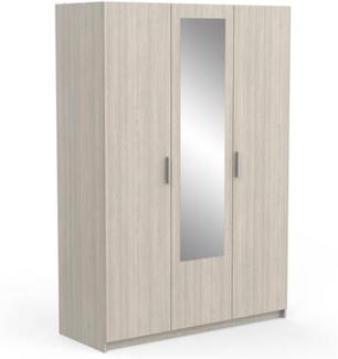 Kleiderschrank >Pricy 3< in Shannon Eiche aus Holzwerkstoff - 134x192x51 (BxHxT)