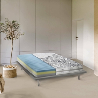 Talamo Italia - Erica Queen-Size-Matratze, herausnehmbare Memory-Schaum- und Waterfoam-Matratze, 100 % Made in Italy, milbenhemmend und hypoallergen, 120 x 190 x 22 cm