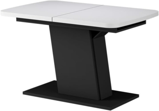 Esstisch Fenaro Weiß/Schwarz 120 x 80 cm ausziehbar Vicco