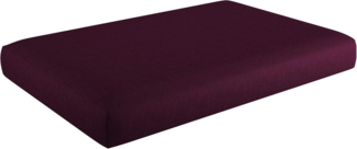 sunnypillow Palettenkissen mit abnehmbarem Bezug Kaltschaum Palettenauflage Palettenpolster Palettensofa Sitzkissen Rückenlehne Indoor Outdoor Sitzkissen 120 x 60 x 15 cm Violett