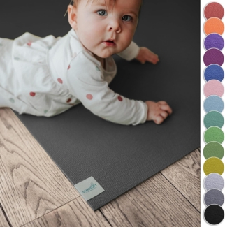 SanoSoft Krabbelunterlage 80x240 cm, Grau, PVC-Schaum, 4,5 mm Dicke