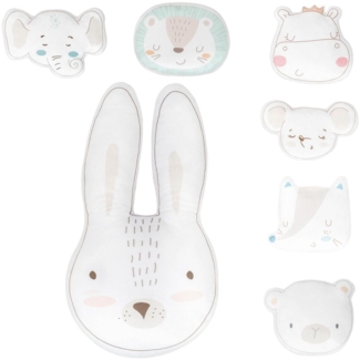 Kikkaboo Babykissen Plüschtier, Kuschelkissen, Figurenkissen, ab Geburt beige