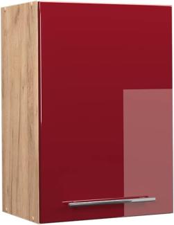 Vicco Küchenschrank Küchenmöbel Fame-Line modern Küche Einbauküche Küchenzeile Blende Unterschrank Hochschrank Hängeschrank Hochglanz (Eiche-Rot, Hängeschrank 50 cm)