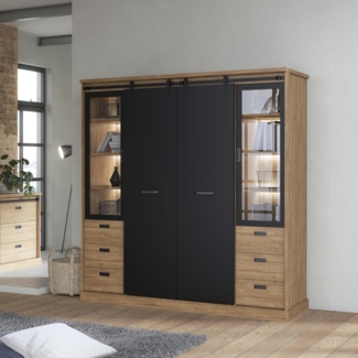 FORTE Kleiderschrank mit Beleuchtung