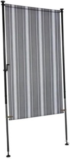 Angerer Freizeitmöbel GmbH Balkonsichtschutz Exklusiv - Senkrechtmarkise für Sicht- und Sonnenschutz - Montage ohne Bohren und Dübeln - ideale Balkonmarkise für Mietwohnungen (Grau, 120 cm)