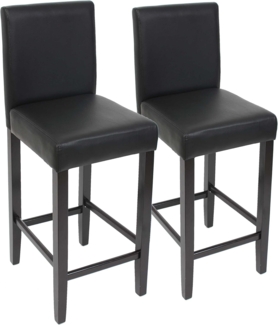 PROREGAL® Barhocker 2x Barhocker mit Lehne Barstuhl Kunstleder Sitzhöhe 74cm Schwarz