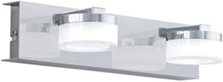Eglo 96542 Wandleuchte Badezimmerlampe ROMENDO 1 L:30cm 2X7,2W dimmbar Stahl chrom, Kunststoff klar, satiniert IP44