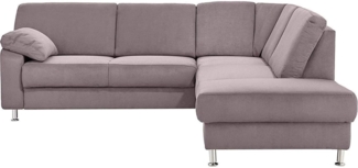 Cavadore Ecksofa Belfast mit Ottomane rechts / Polsterecke mit Federkern / 243 x 88 x 218 / Mikrofaser Anthrazit