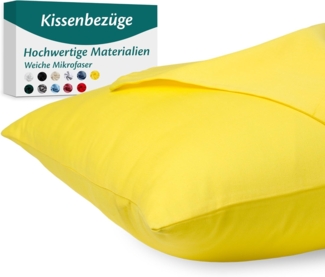 Kissenbezug 40x60 Mikrofaser Premium 2er Set Kissenhülle Deko für Kissen Bett/Sofa Stoff Superweicher Resistent Hypoallergen Anti-Milben Atmungsaktiv Kopfkissenbezug mit Verdecktem Zip Voll Waschbar
