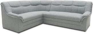 DOMO collection Berlin Ecksofa, Sofa in L-Form, Eckcouch mit Federkern, 205 x 250 x 89 cm, Polsterecke in silber