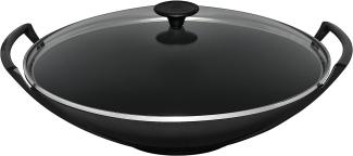 Le Creuset Wok mit Glasdeckel Schwarz - 33 bis 40 cm - Schwarz