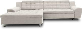 DOMO Collection Merida Ecksofa, Sofa mit Schlaffunktion in L-Form, Eckcouch, Polstergarnitur in beige