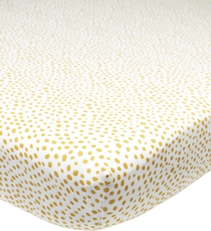 Meyco Baby Cheetah Spannbettlaken für das Kinderbett (Bettlaken aus 100% Jersey-Baumwolle, extra weich, atmungsaktiv, perfekte Passform durch Rundum-Gummizug, Größe: 70x140 cm), Honig Gold