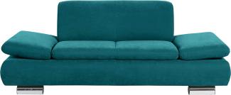 Terrence Sofa 2-Sitzer Veloursstoff Petrol Metallfüße verchromt