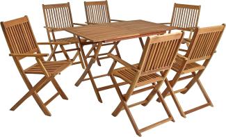 Gartenmöbel Set Sitzgruppe Gartentisch Eckig 6 Stühle mit Armlehne Sitzgarnitur