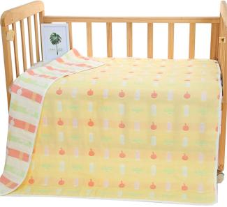 Hayisugar Babydecke Musselin Swaddle Pucktücher 6 Schichten Puckdecken 110x120 cm Kuscheldecke 100% Baumwolle | Erstlingsdecke, Pucktuch Kinderdecke für Mädchen Junge, Gelb Pflanze