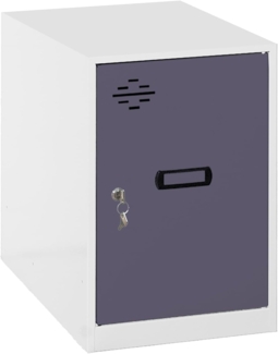 Simon Rack Simonlocker Kommode, klein, 475 x 400 x 500 mm, Amario aus Metall, inkl. Schlüssel, Weiß/Anthrazit