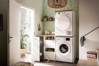 Schildmeyer Möbelset Solea Hauswirtschaftsraum 702068, Waschmaschinenumbau, Apothekerschrank, Mehrzweckschrank, mattweiß