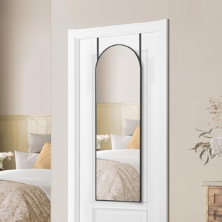 SONGMICS Ganzkörperspiegel, 120 x 40 cm, gewölbter Spiegel, Wand- oder Türmontage, Rahmen aus Aluminiumlegierung, Hartglas, für Schlafzimmer, Wohnzimmer, Garderobe, tintenschwarz LFMDE033B01
