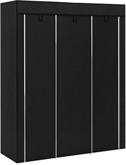 HOMCOM Stoffschrank Faltschrank, Faltbare Garderobe aus Vliesstoff (Kleiderschrank, 1-St, Tücherschrank) Schwarz, 125 x 43 x 162,5 cm