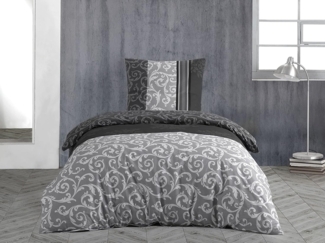 CLASS HOME COLLECTION Bettwäsche Renforce Bettbezug 135x200 155x200 200x200 200x220 Natura Grau, 100% Baumwolle, 2 teilig, 100% Baumwolle, angenehmes Hautgefühl, natur, ornamente, geblümt