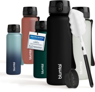 Blumtal Trinkflasche auslaufsichere Trinkflasche Sport + 1-Klick-Verschluss, BPA-freie Wasserflasche mit Sieb - spülmaschinenfest