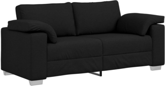 vidaXL Sofa Sofa 2-Sitzer Schwarz 140 cm Stoff, 1 Teile