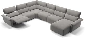 Sofanella Merida Wohnlandschaft Polsterecke Stoffsofa Sofa in Hellgrau